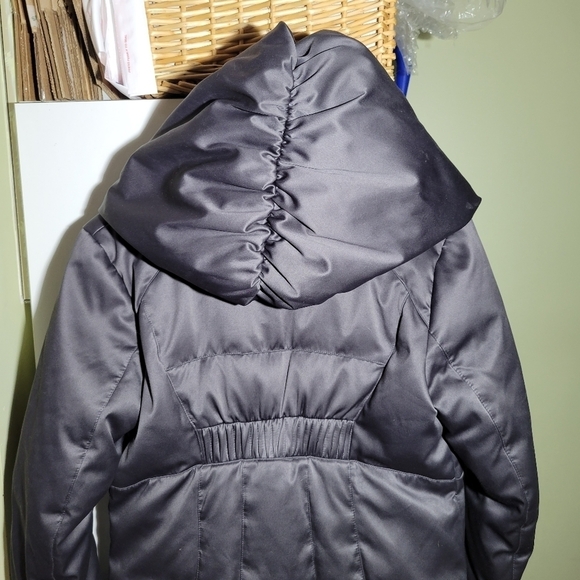 ELIE Tahari down puffer funnel neck coat parka jacket gray XS small - Picture 7 of 16